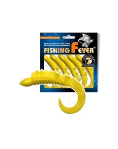 Твистер FishingFever REAL 6 5cm 2 5g 5 шт 010 желтый 1 уп Aqua