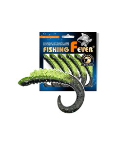 Твистер FishingFever REAL 6 5cm 2 5g 5шт 067 прозрач зеленый с блест 1 уп Aqua