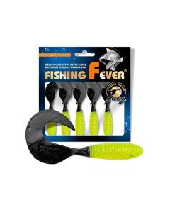 Твистер FishingFever ARGO 4 5cm 1 0g 10 шт 067 лимонно черный 1 уп Aqua