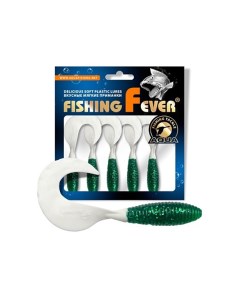Твистер FishingFever ARGO 4 5cm 1 0g 10 шт WH02 зелено белый 1 уп Aqua