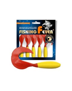 Твистер FishingFever ARGO 6 0cm 2 0g 6 шт 052 желто красн 1 уп Aqua