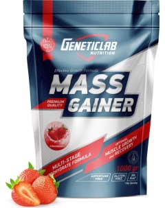 Гейнер Mass Gainer 1000 г strawberry Geneticlab nutrition