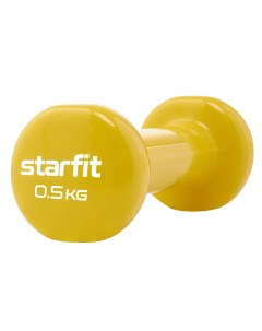 Неразборная гантель виниловая DB 101 1 x 0 5 кг желтый Starfit