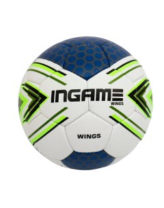 Мяч футбольный WINGS 5 бело синий зеленый IFB 134 Ingame