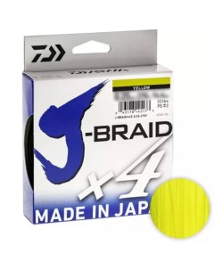 Шнур J braid X4 135м 0 29мм YELLOW Daiwa