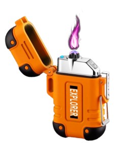 Зажигалка USB походная водонепроницаемая оранжевая Lighters