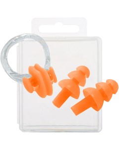 Набор для плавания беруши зажим для носа оранжевый E36878 Спортекс