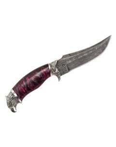 Нож ручной работы Беркут Дамасская сталь рукоять акрил фиолетовый Mirus group