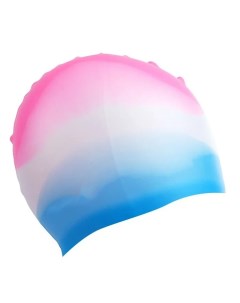 Шапочка для плавания D01730 cиликоновая розово голубая Urm