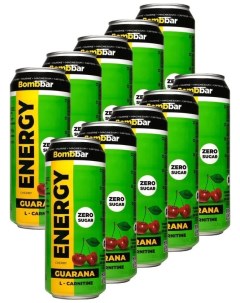 Энергетический напиток без сахара с Л карнитином ENERGY 10шт по 500мл Вишня Bombbar