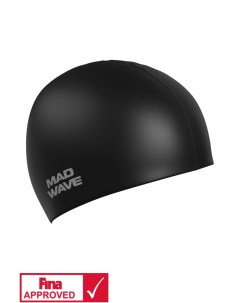 Шапочка для плавания Intensive Silicone Solid black Mad wave