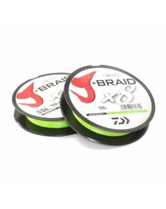 Леска плетеная шнур J BRAID X8 chartreuse 12750 006RU 150 м 0 06мм Daiwa