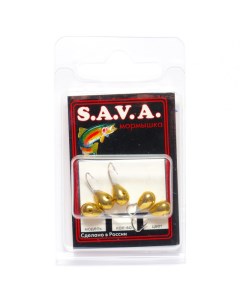 Мормышка S A V A Капля с отверстием золото 5 5 мм Sava