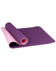 Коврик для йоги 8 мм двуслойный TPE бордово розовый Skully