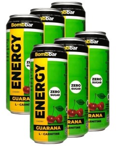 Энергетический напиток без сахара с Л карнитином ENERGY 6шт по 500мл Вишня Bombbar
