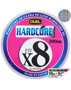 Шнур плетеный PE Hardcore X8 300m 5Color 0 8 0 153mm 7 0kg Duel
