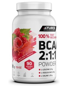 BCAA 2 1 1 500 гр 90 пор без сахара малина Atlecs