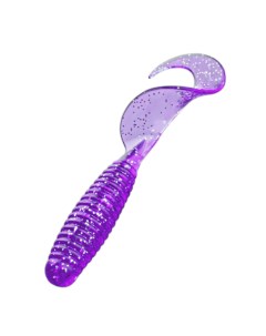 Силиконовая приманка твистер со спиральным хвостом Фиолетовый набор 5 шт Bambucho