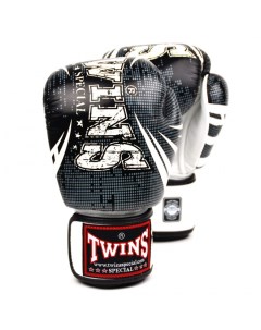 Боксерские перчатки fbgvl3 tw5 fancy boxing gloves черно белые 16 унций Twins