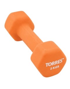 Неразборная гантель неопреновая PL5501 1 x 2 кг оранжевая Torres