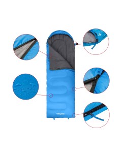 Спальный мешок Oasis 250XL синий правый Kingcamp