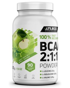 BCAA 2 1 1 500 гр 90 пор без сахара яблоко Atlecs