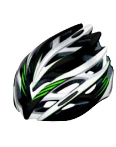 Шлем велосипедный защитный FSD HL008 размер L зелёно чёрно белый Stels