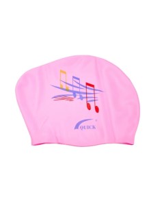 Шапочка для плавания женская для длинных волос ноты 06105 светло_розовые Sprinter
