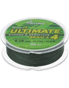 Леска плетеная Ultimate 0 18 мм 92 м 11 3 кг dark green Allvega