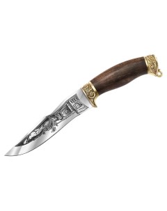 Нож ручной работы Скорпион сталь 65Х13 рукоять орех навершие латунь Mirus group