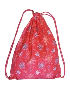 Мешок рюкзак красный с рисунком Снежинки SM 141 Спортекс