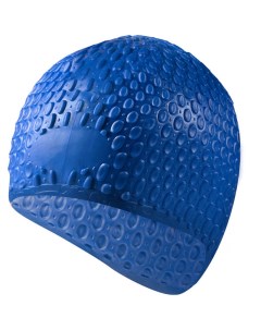B31519 1 Шапочка для плавания силиконовая Bubble Cap синяя Спортекс