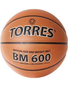 Мяч баскетбольный BM600 B32027 р 7 темно коричневый черн Torres