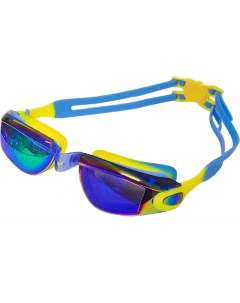 Очки для плавания взрослые с зеркальными стёклами желто голубые B31549 A Спортекс