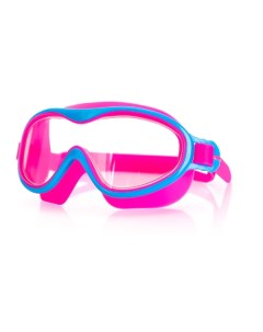 Очки полумаска для плавания детские розовые AF от UVA UVB силикон M 1416 Wave