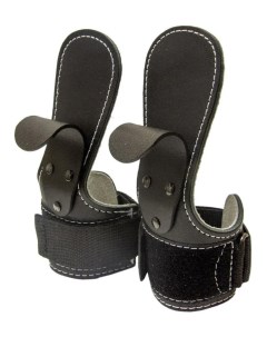 Крюки для турника и тяги штанги FG006 кожаные черные Rekoy
