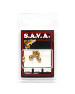 Мормышка S A V A Капля с отверстием золото 4 мм Sava