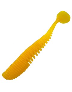 Твистер силиконовый мягкая приманка для спиннинга цвет светло желтый набор 10 шт Bambucho