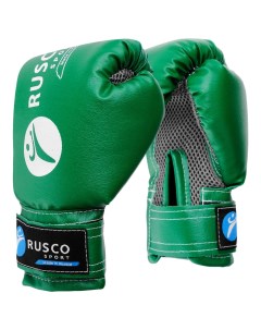 Перчатки боксерские детские кож зам 6 Oz зеленые Rusco sport