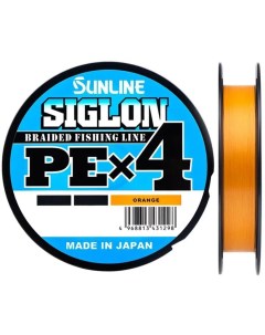 Шнур плетеный Siglon x4 150 м 0 242 мм 15 5 кг цвет оранжевый Sunline