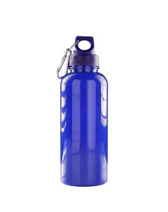 Бутылка для воды 650 мл спортивная туристическая с карабином 7 х 22 см синяя Nobrand