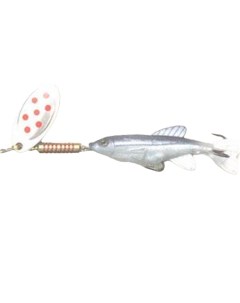 Блесна вращающаяся вертушка CANARO WITH SPINNER 3гр Silver Red Spot Natural Fish Mosca