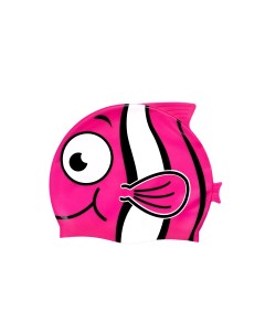 Шапочка для плавания детская до 56 см рыбка розовая силикон Mystyle