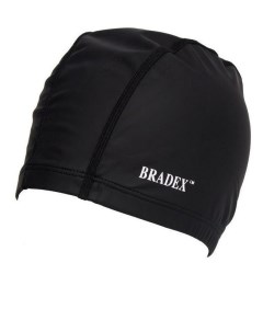 Шапочка для плавания текстильная покрытая ПУ черная SF 0366 Bradex