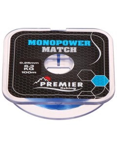 Леска MONOPOWER Match blue 0 25 мм 100 м Premier fishing