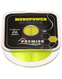 Леска MONOPOWER Spinning f yellow 0 35 мм 100 м Premier fishing