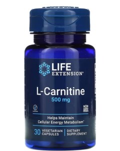 L карнитин L Carnitine L Карнитин 500 мг 30 вег капсул Life extension