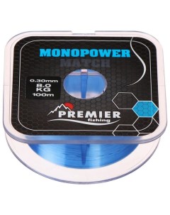 Леска MONOPOWER Match blue 0 30 мм 100 м Premier fishing