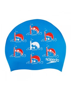 Шапочка для плавания Junior Slogan Cap C524 blue red Speedo