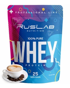 Сывороточный протеин Whey 100 Pure 800гр вкус кофе капучино Ruslabnutrition
